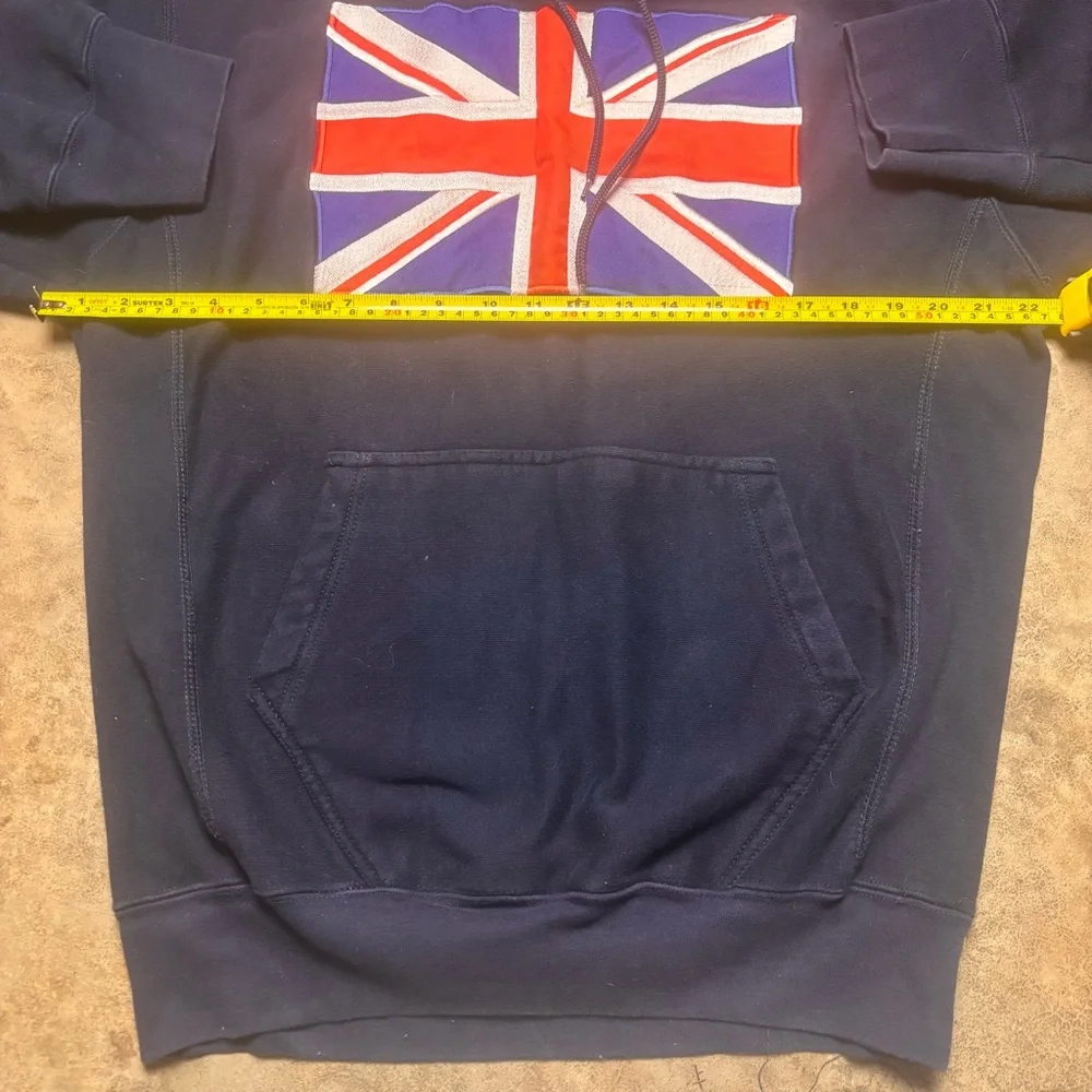 Vintage Steve & Barrys Union Jack navy blue hoodie sweatshirt Men’s Medium - Picture 4 of 6